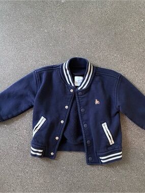Baby‎ Gap 18-24 months Varsity Jacket Navy Striped Collar